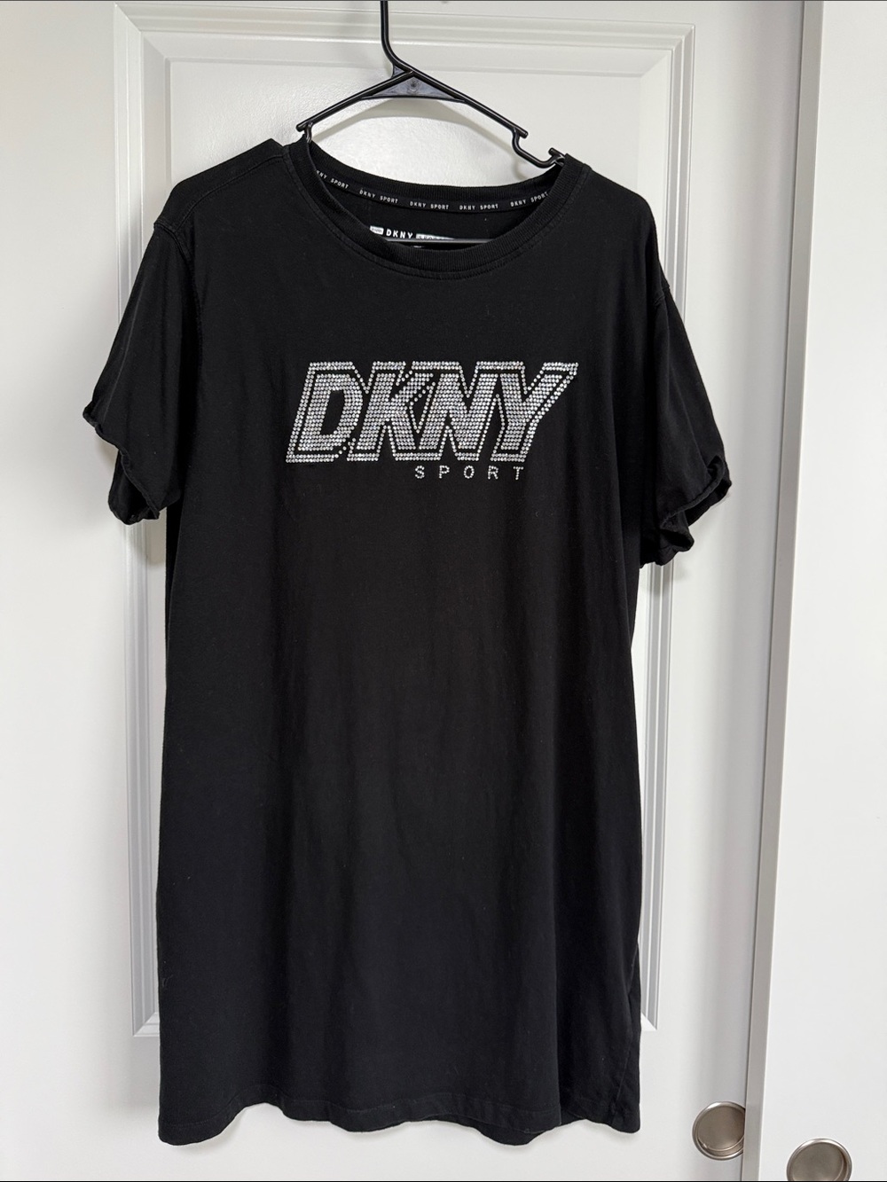 DKNY Athletic Dress Shirt Sporty Black Cotton Large